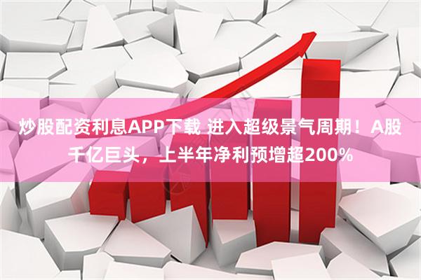 炒股配资利息APP下载 进入超级景气周期！A股千亿巨头，上半年净利预增超200%